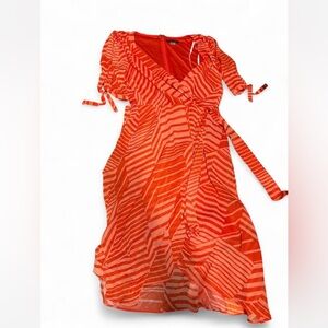 Tommy Hilfiger Red and White Long Sleeve Dress